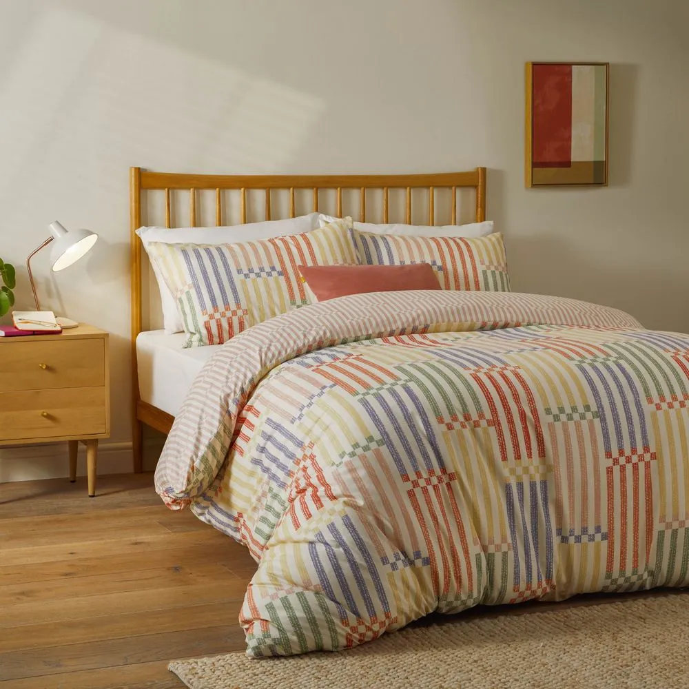 Duvet Day Madison Stripe Printed Soft Touch Duvet Cover Set