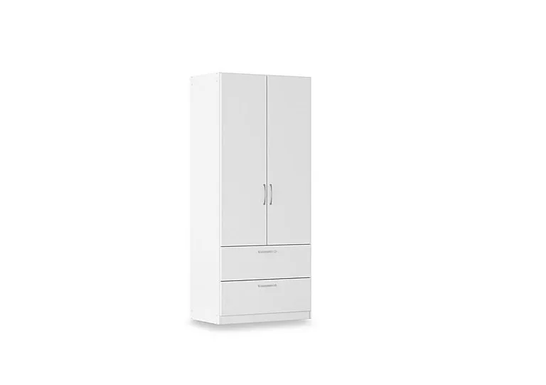 Impulse 91cm 2 Door Combi Décor Wardrobe - Alpine White