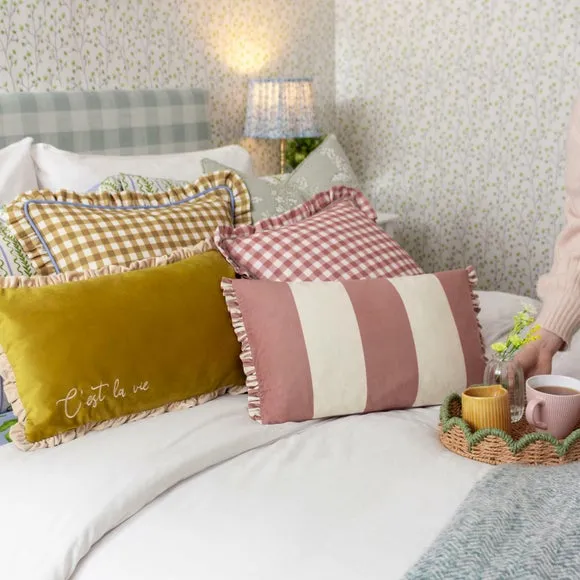 Furn. Maude Gingham Cotton Square Cushion 6