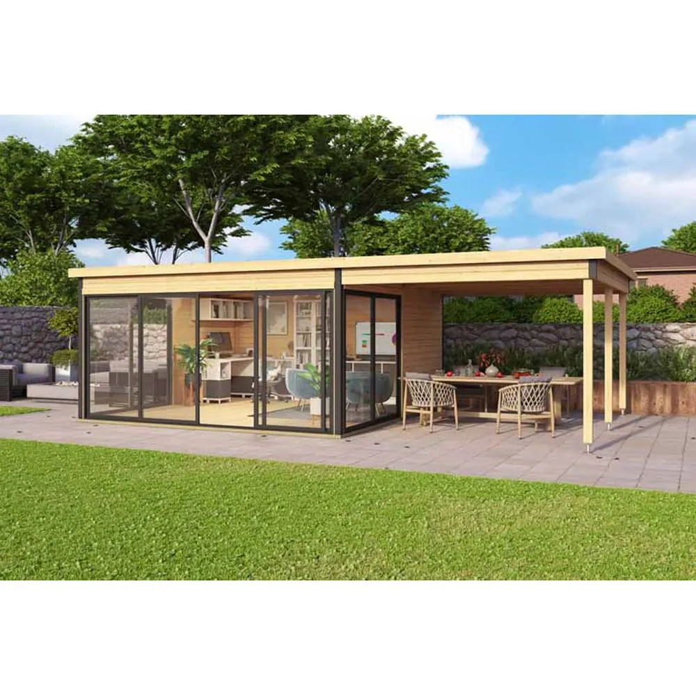 Lasita Maja Ltd Optional Extra - Domeo 5 extension for Log Cabin - H239.4 cm in Brown