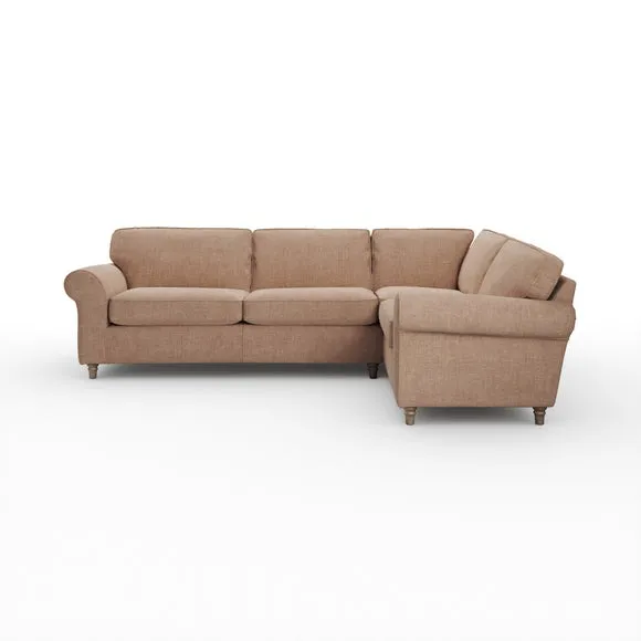 Flori Tonal Plush Chenille Corner Sofa 6