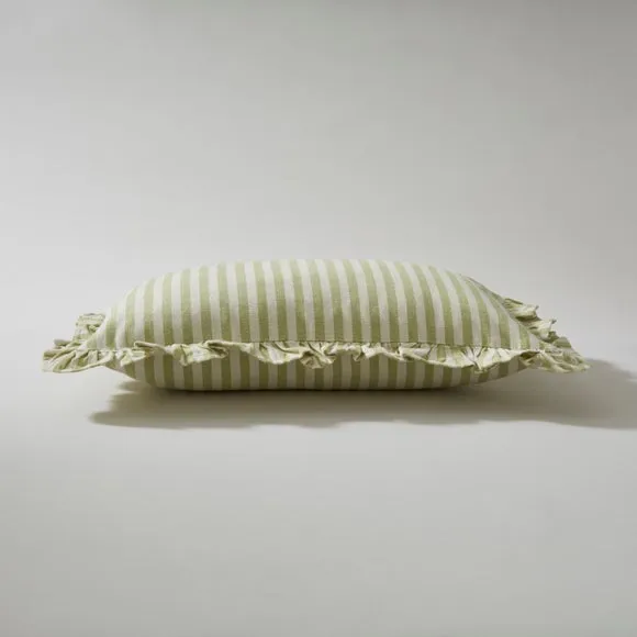 Pride & Joy Linford Frill Sage Cushion 2