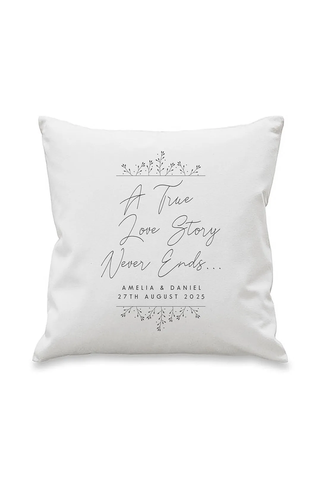 Personalised Memento Company Personalised True Love Story White Cushion