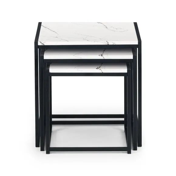 Tribeca Nest of 3 Tables, White Marble 3