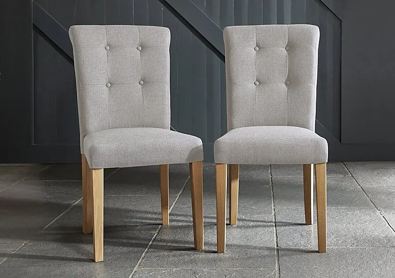Augusta Pair of Roll Back Upholstered Dining Chairs