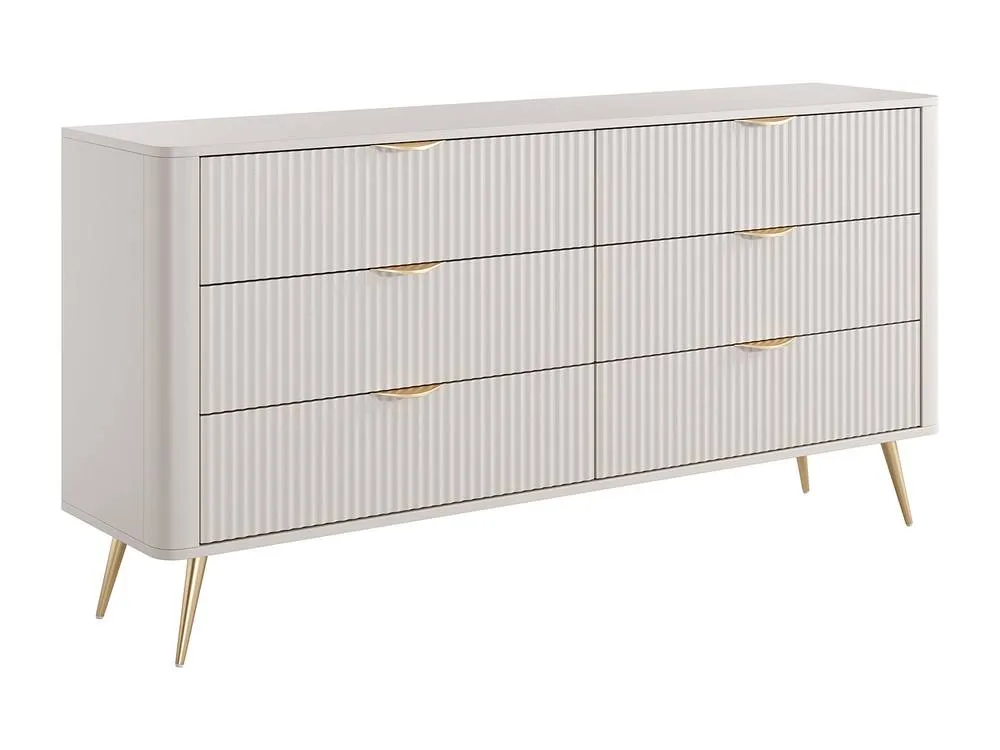 Vente-unique 6-Drawer Chest Of Drawers - Beige & Gold - ELONARIA II 4