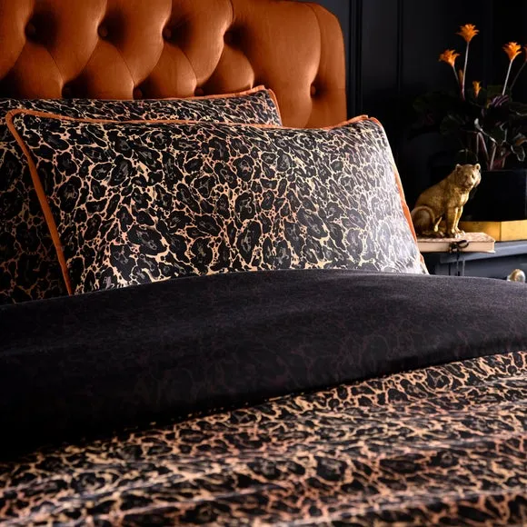 Laurence Llewelyn-Bowen Roxy Leopard Print 100% Cotton Duvet Cover & Pillowcase Set 4