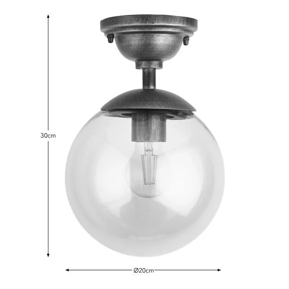 Churchgate Staten Industrial Bathroom Flush Ceiling Light 6