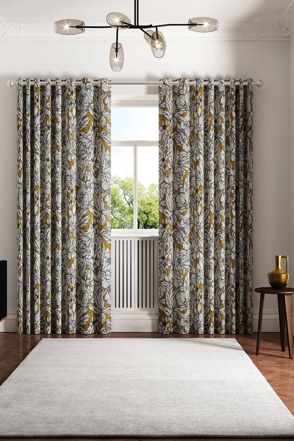 Ted Baker 'Vietnm' Cotton Lined Curtains in Gold 4