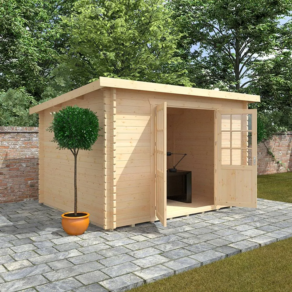 Buttercup Farm 12x10w The Kingsley Plus 44mm Cabin - L355 x W295 x H232.8 cm in Natural 3