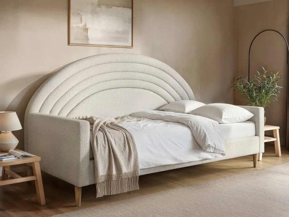 Flair Noa Rainbow Fabric Day Bed in Beige 2