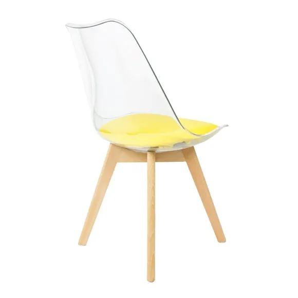 Fusion Living Soho Clear Plastic Dining Chair with Squared Legs 5