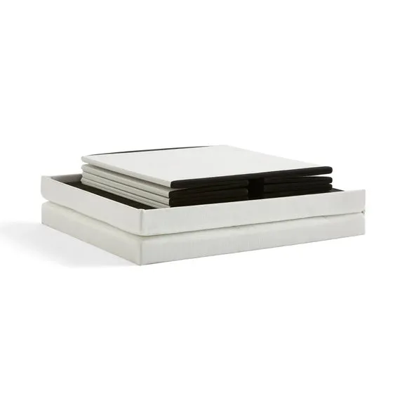 Faux Linen Bed Ottoman 5