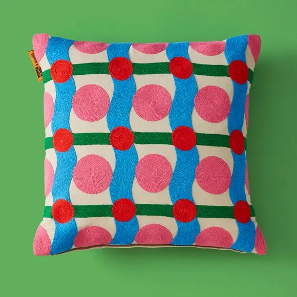 Yinka Ilori Sweet Flows Cotton Square Cushion 2
