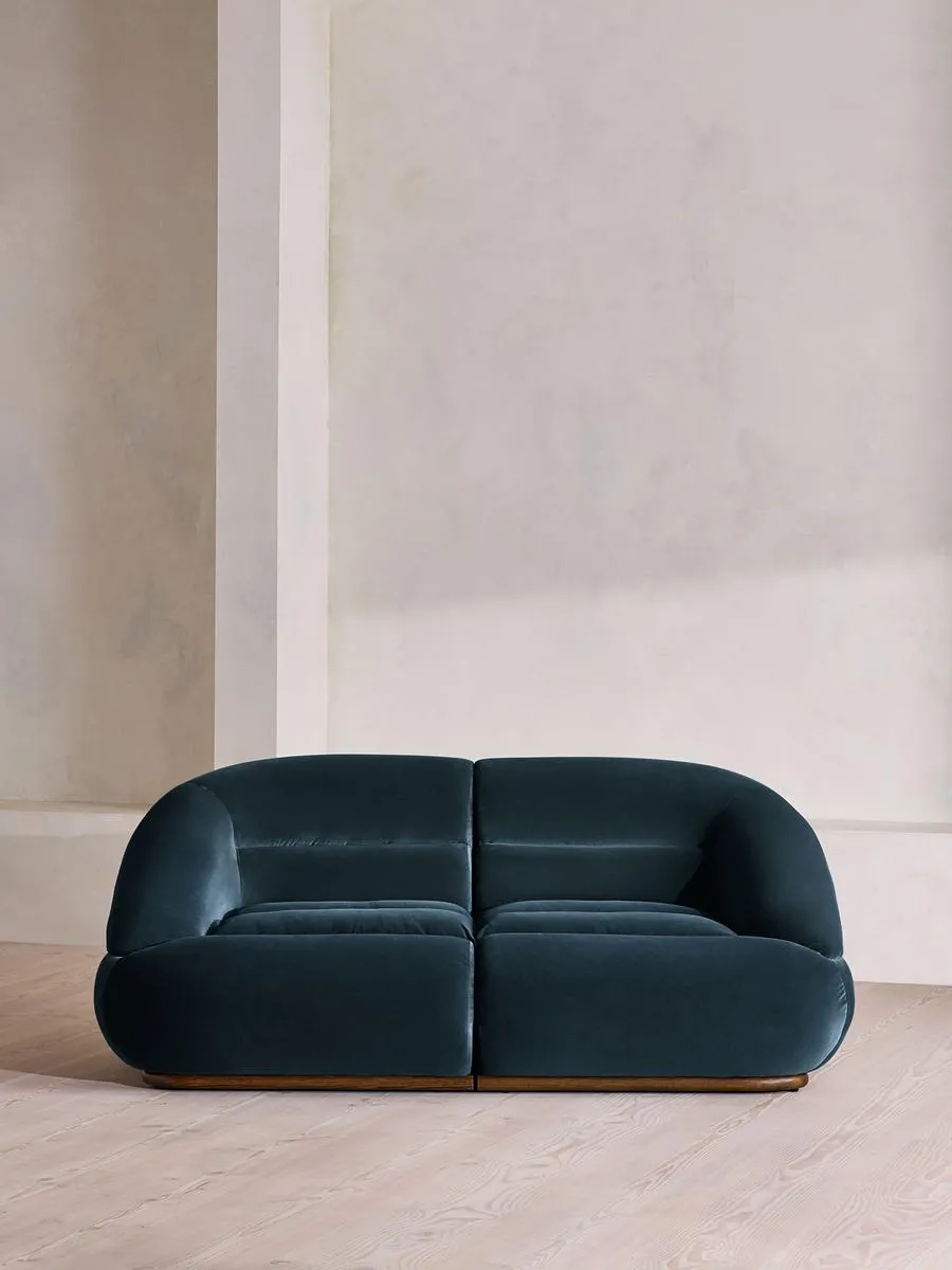 Edison Modular Sofa, Three Seater, Velvet, Royal Blue