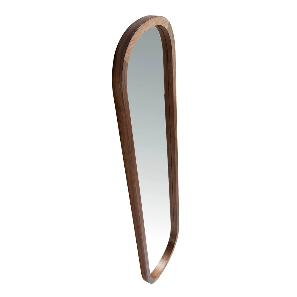 Angel Cerda Oval Walnut-Colour Veneer Wall Mirror 150x40 cm in Walnut 6