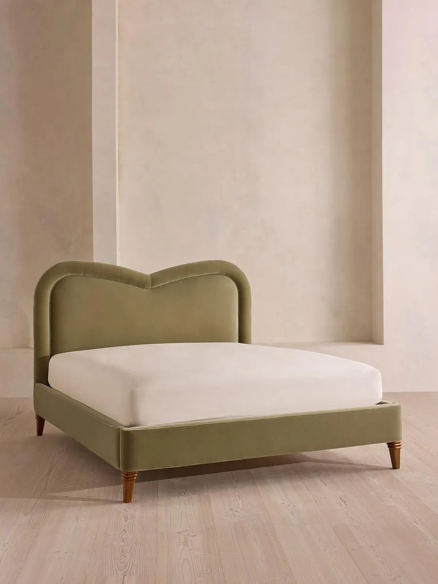 Keira Bed, King, Velvet, Lichen