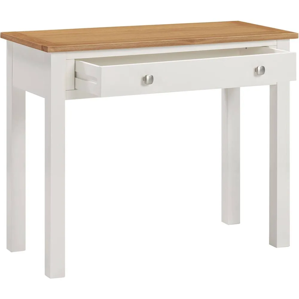 Seconique Cambridge Dressing Table - Linen/Oak (Part assembled) in White 3