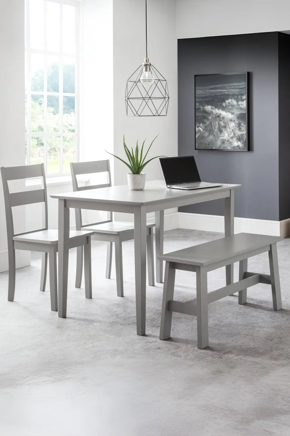 Julian Bowen Kobe Rectangular 4 Seater Dining Table in Grey 2