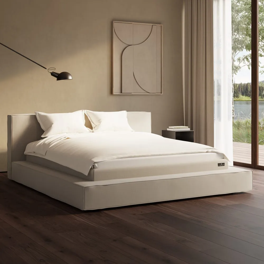 Carpe Diem Beds Rörö Stora Bed Set and Luxury Mattress Topper Continental King Firm Tension in Ro Asuri Cashew 4