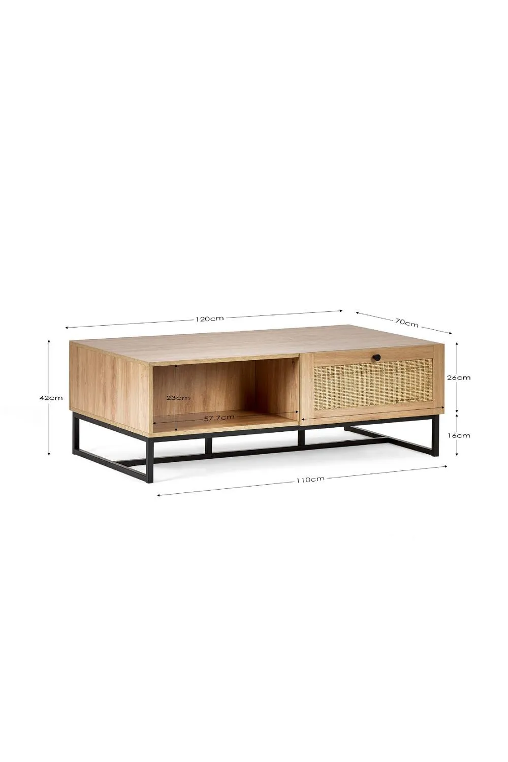 Julian Bowen Padstow Rattan Coffee Table in Light Oak 6