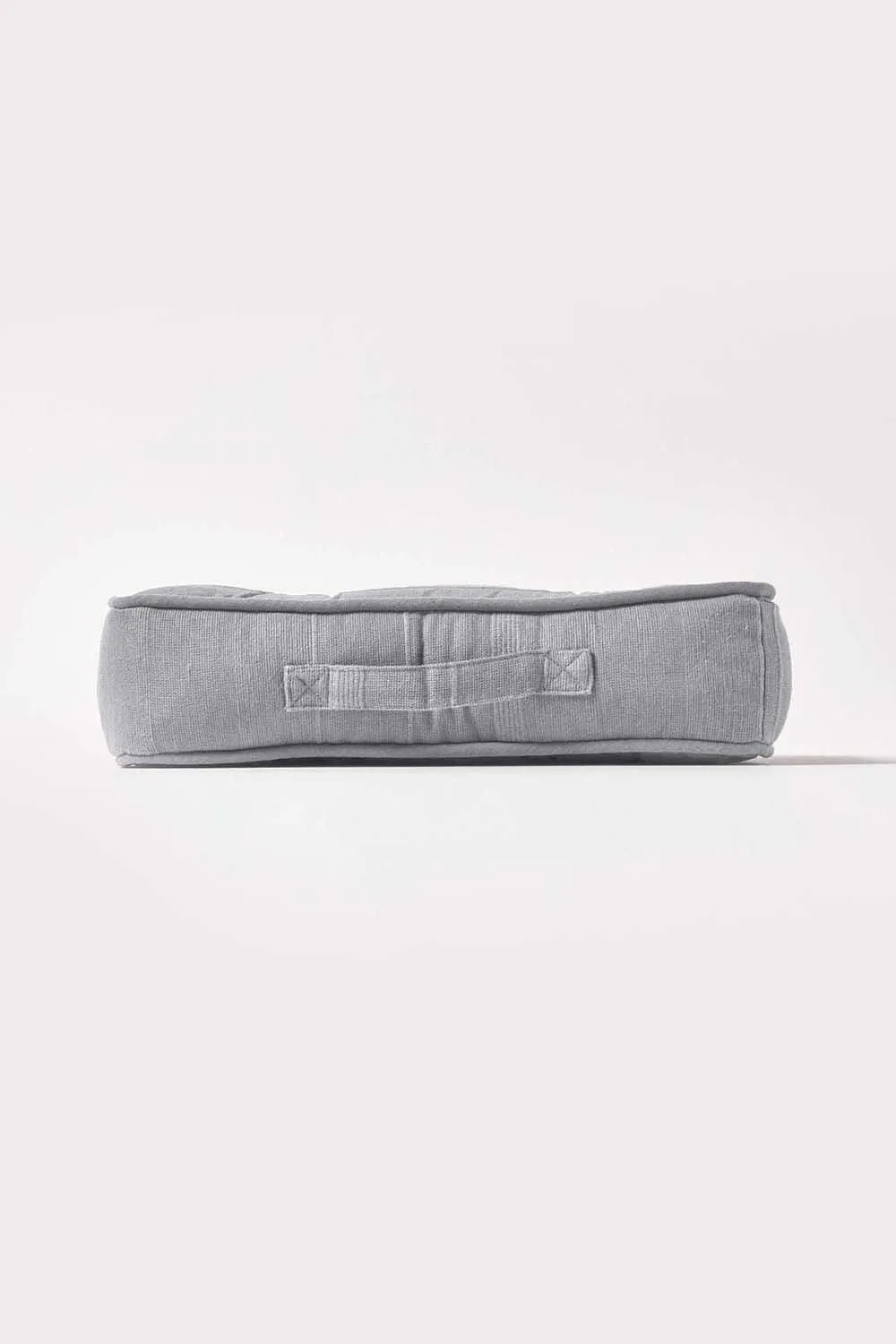 Homescapes Rajput Ribbed Cotton Floor Cushion in Light Grey 5