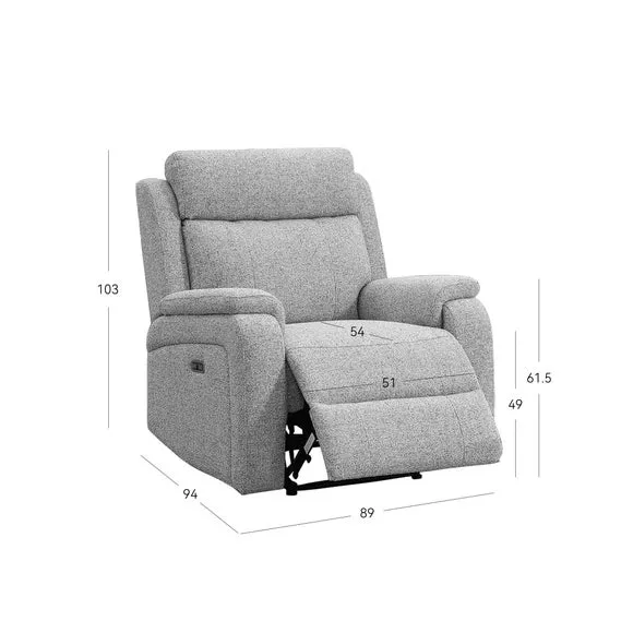 Bilston Textured Weave Power Reclining Chair 4