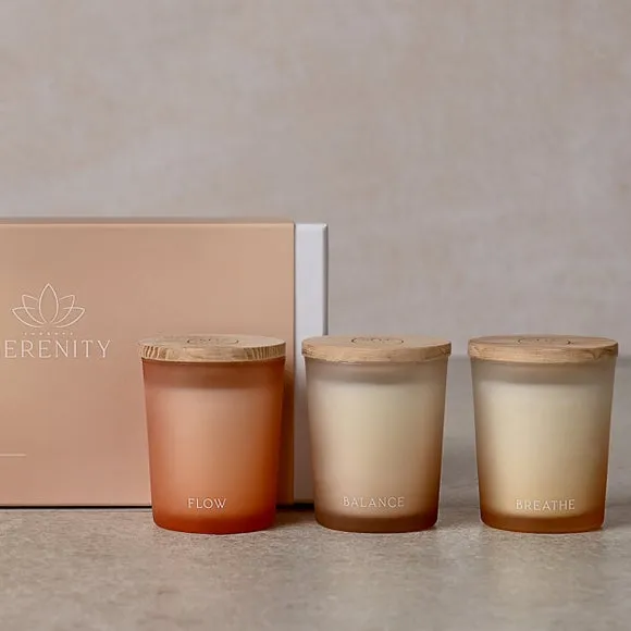 Serenity Tranquil Set of 3 Flow, Balance & Breathe Votive Candles 3