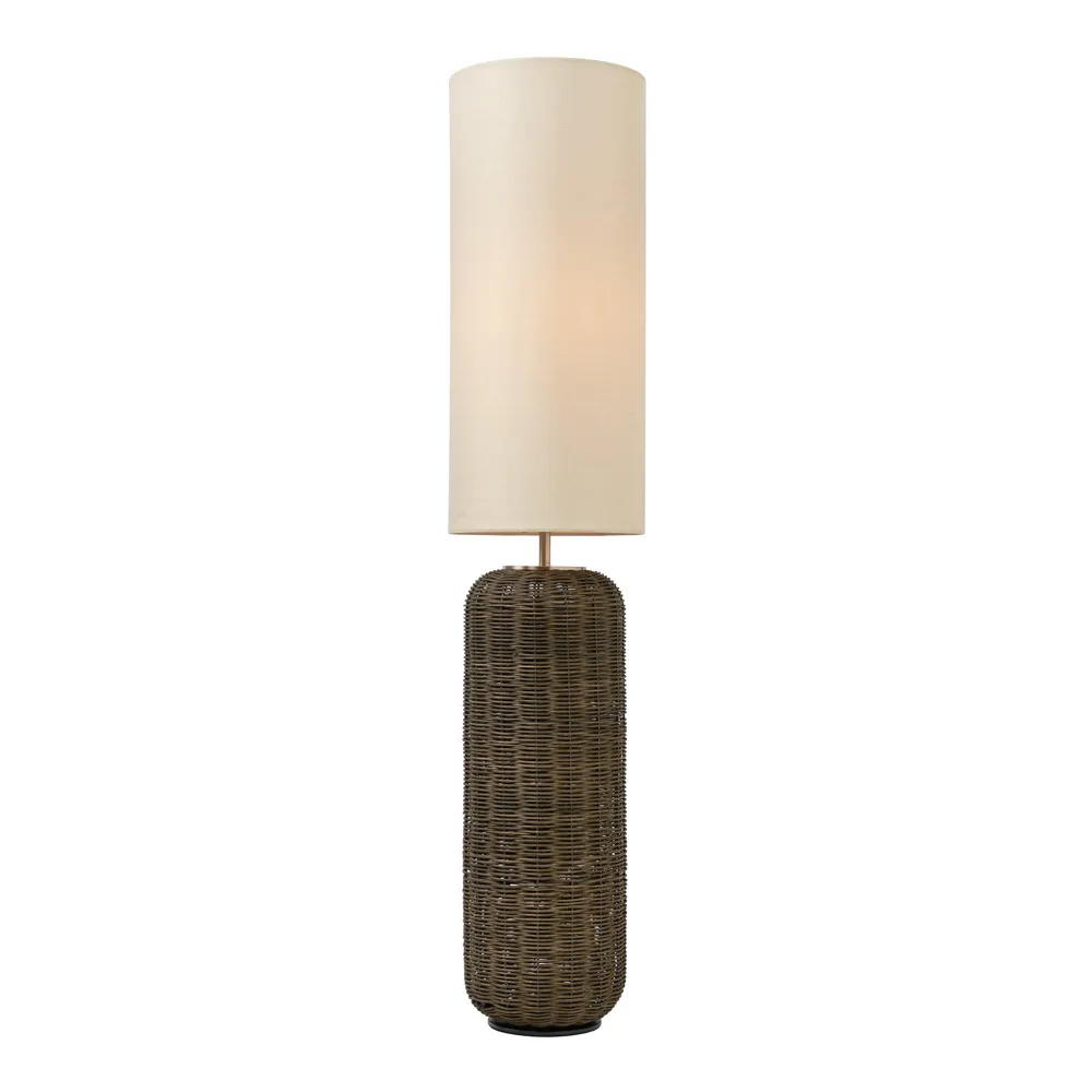 Garvey Rattan Floor Lamp, Walnut