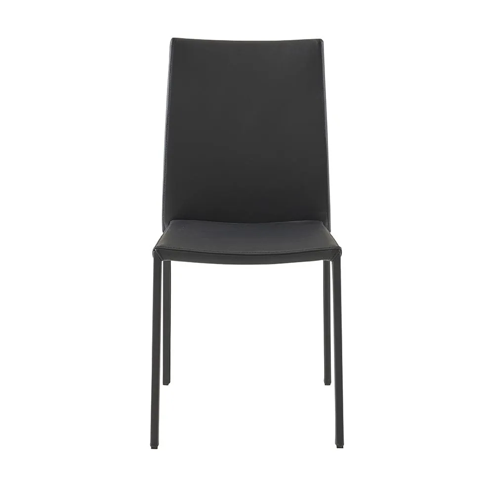 Ligne Roset Slim Dining Chair Black Leather 2
