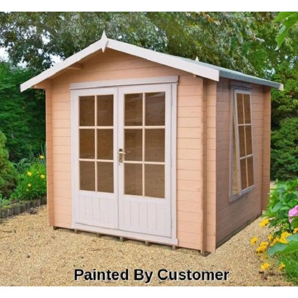 Shires Barnsdale Log Cabin Home Office Garden Room Approx 9 x 9 Feet in Brown 2