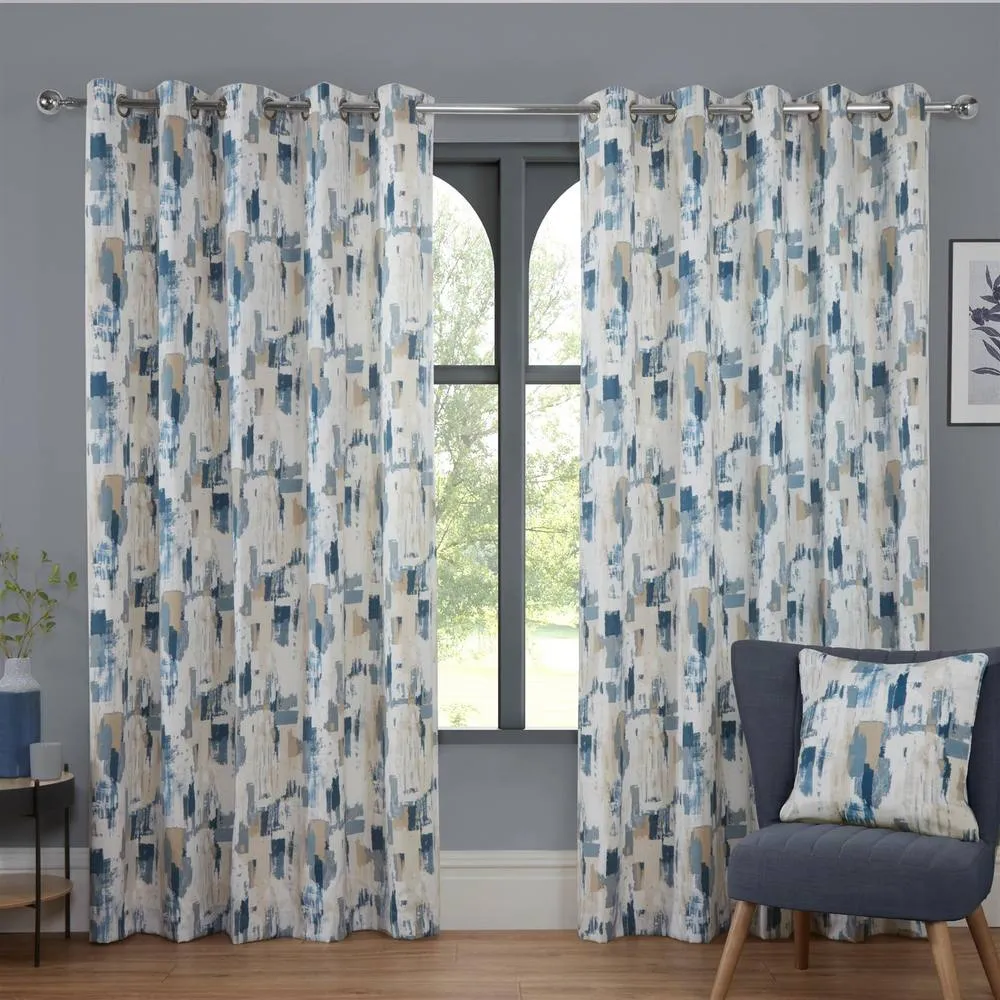 Sundour Bamford Eyelet Curtains in Blue 1