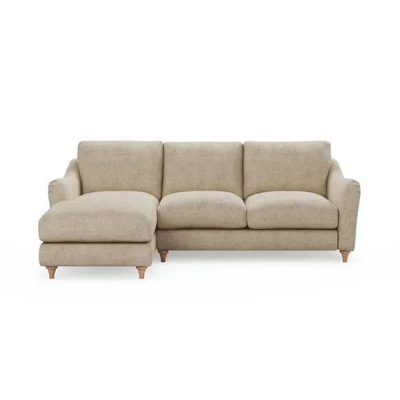 Hattie Tonal Plush Chenille Corner Chaise Sofa 2