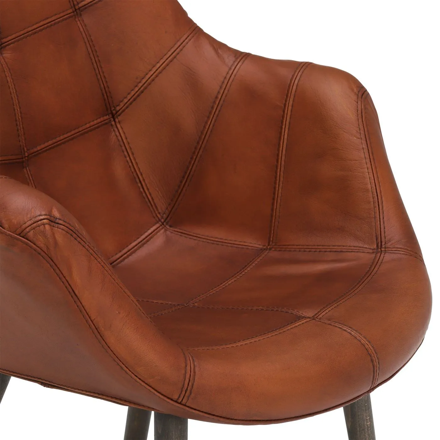 Pure Furniture Birinus Dining Chair, Brown Leather | Barker & Stonehouse 4