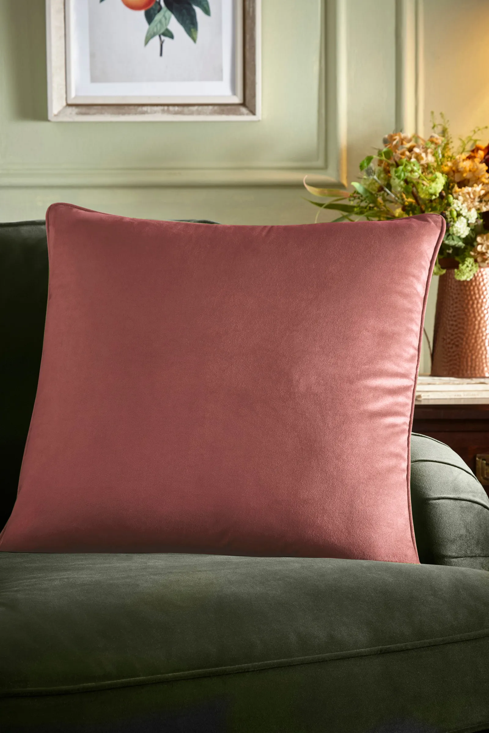 Appletree 'Harlan' Velvet Filled Cushion in Pink 1