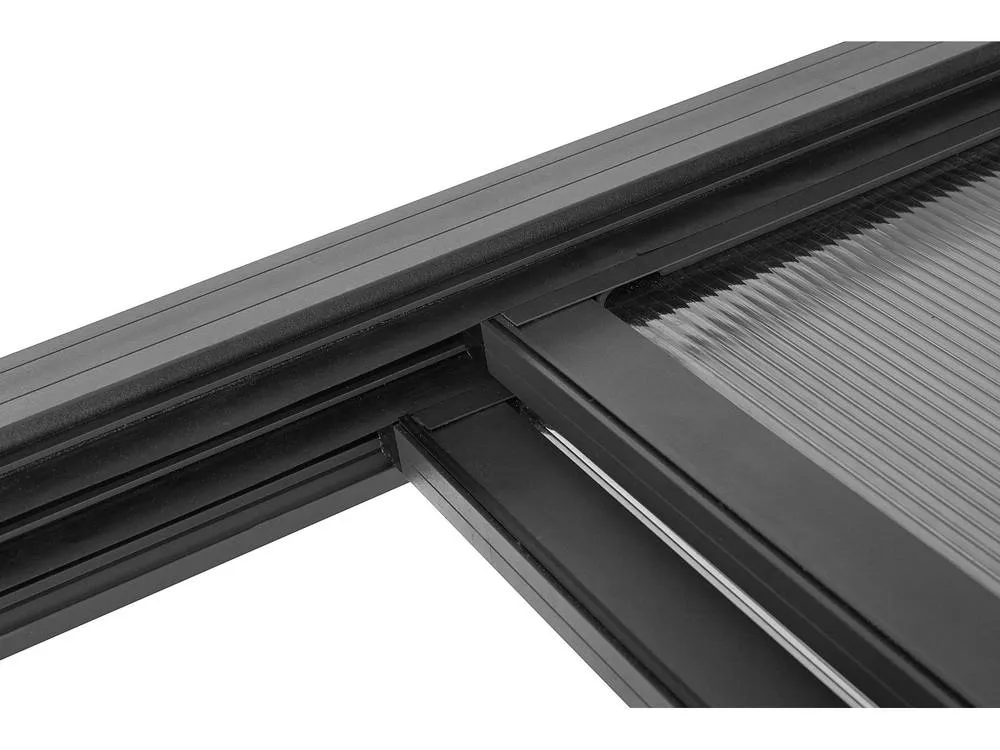 Vente-unique Wall-Mounted Aluminium Pergola With Sliding Roof - 9 M² - Anthracite in Dark Grey 6