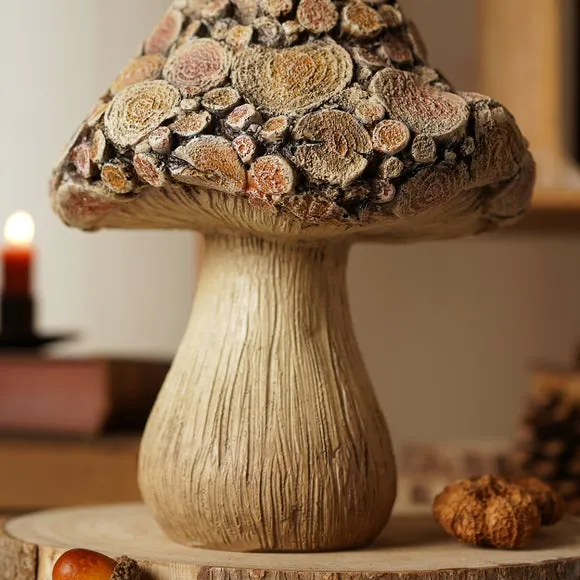 Country Living Wood Effect Mushroom Ornament 1