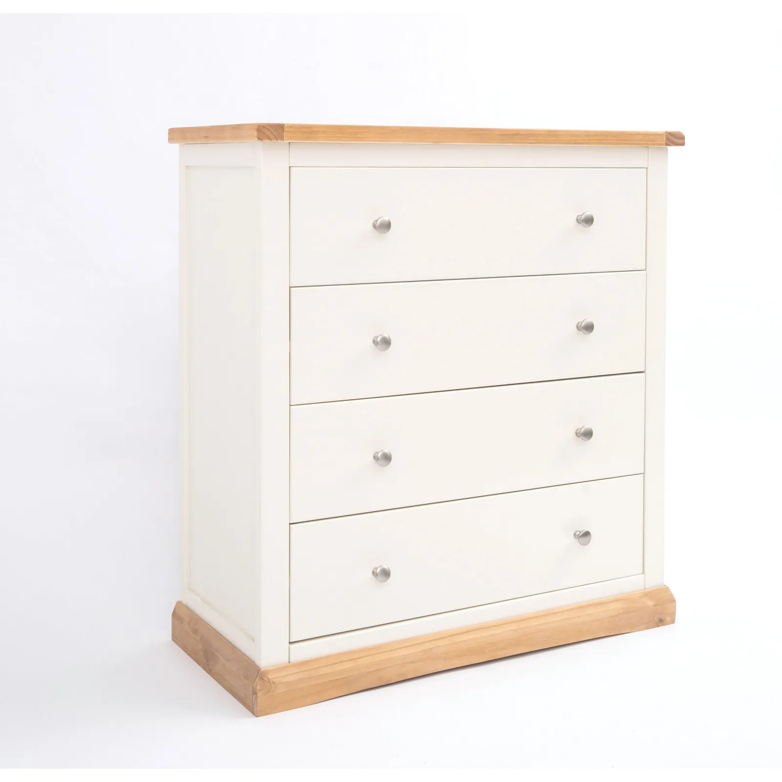 Cabinet Bits Trevi 4 Drawer Chest of Drawers Chrome Knob in Off-White 2