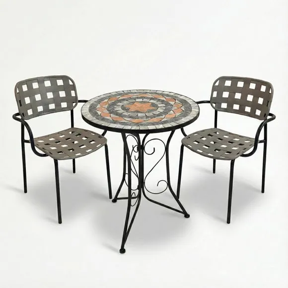 Newark Bistro Table with 2 Karin Armchairs 2