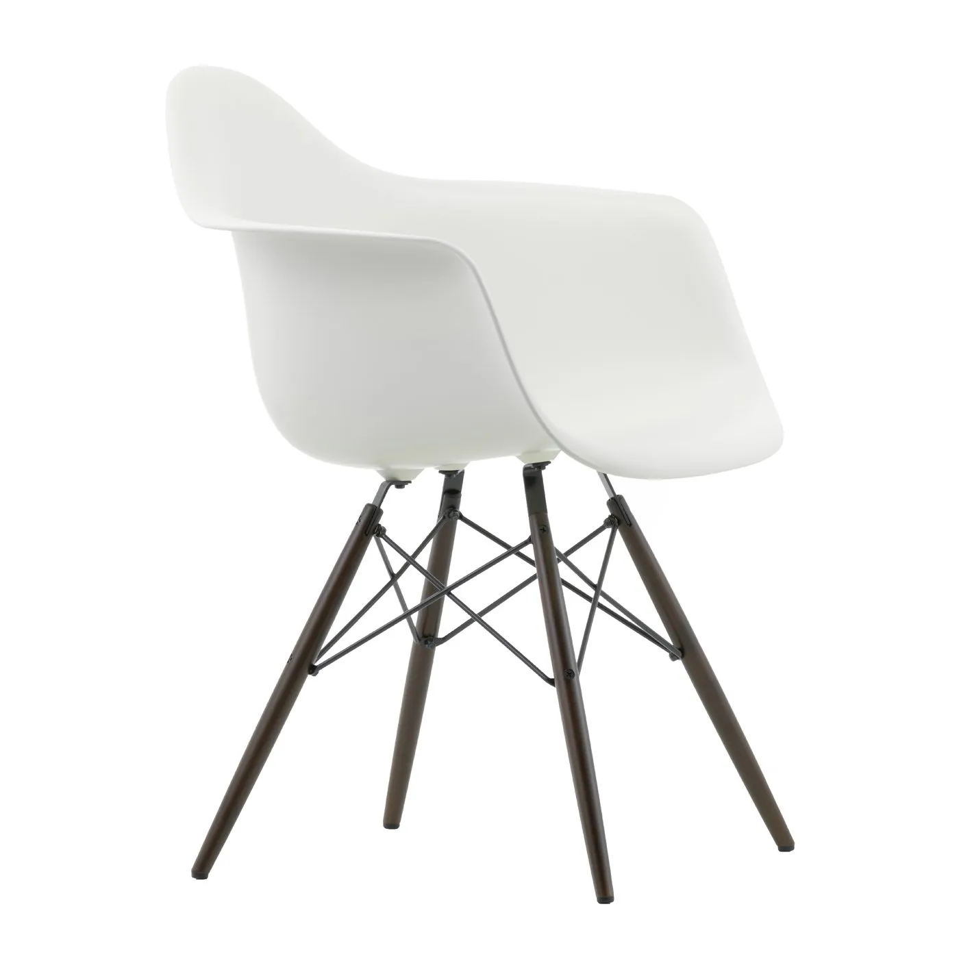Vitra Eames DAW Armchair New Height White Dark Maple