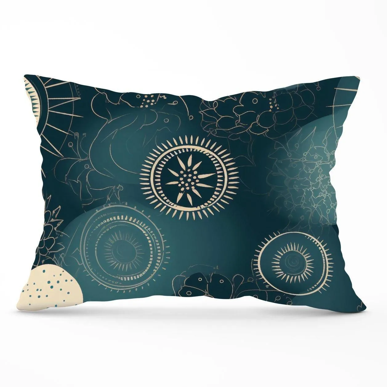 Warren Reed - Designer Blue Moon & Sun Cushions in Green
