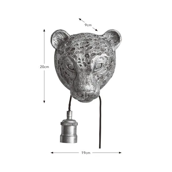 Kindra Leopard Exposed Bulb Plug In Wall Light 6