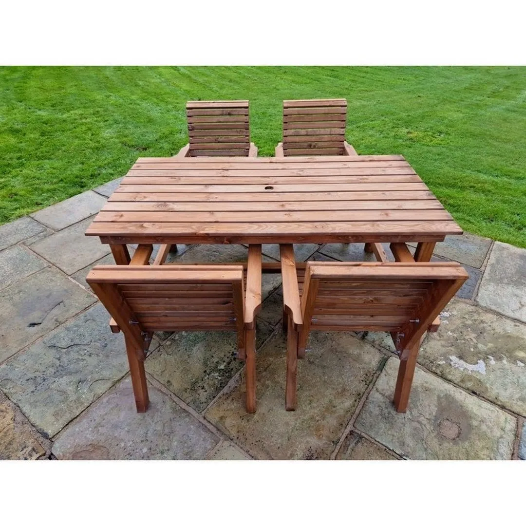 Churnet Valley Garden Furniture Ltd Valley 4 Seat Set 4XC Table - Timber - Minimal Assembly Required in Brown 3