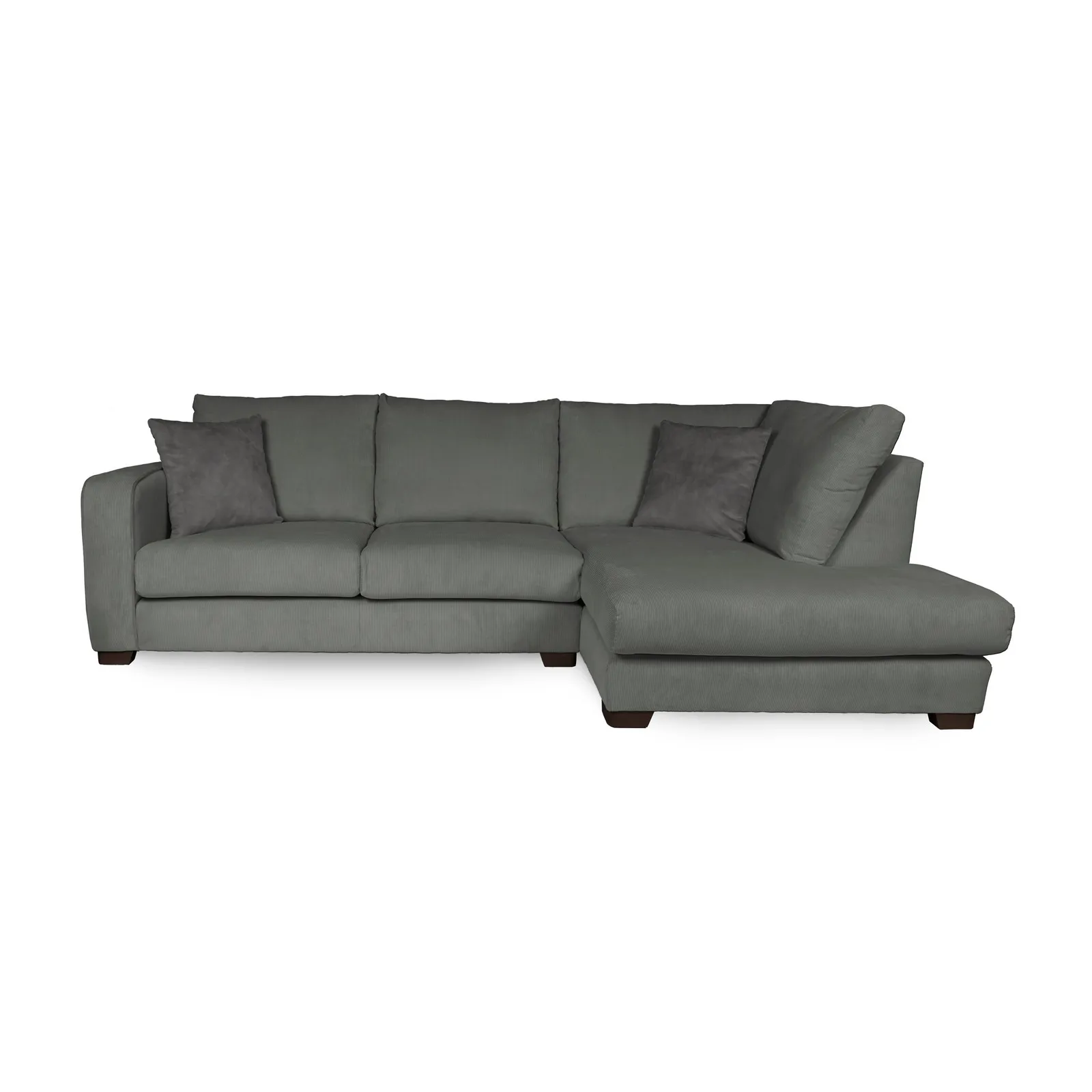 Carson Corduroy Right Hand Corner Sofa Grey