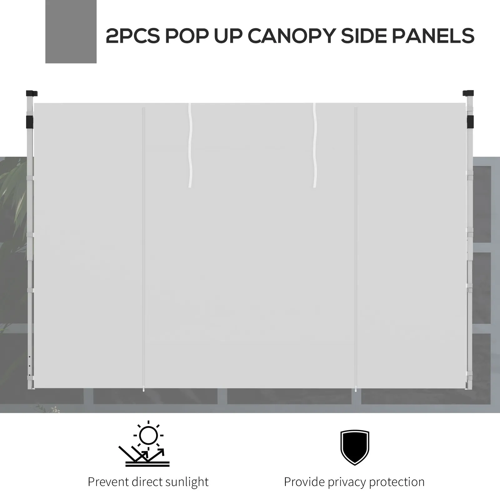 OUTSUNNY 3x3(m) or 3x6m Pop Up Gazebo Side Panels Replacement, 2 Pack in White 4