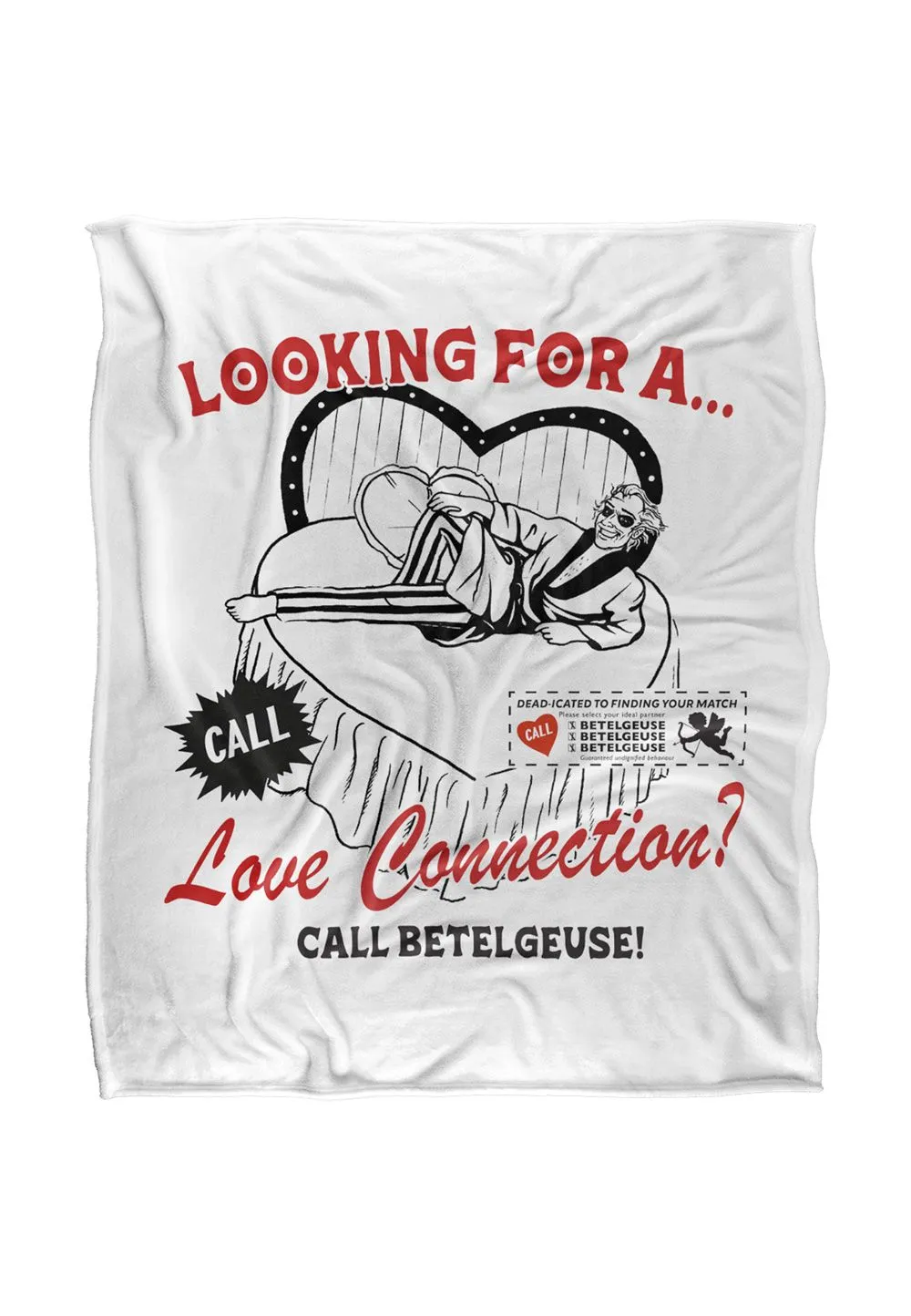 Warner Brothers Beetlejuice 50x60 Love Silky Touch Super Soft Throw Blanket in White