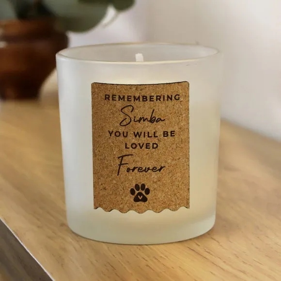 Personalised Paw Print Cork Label Candle