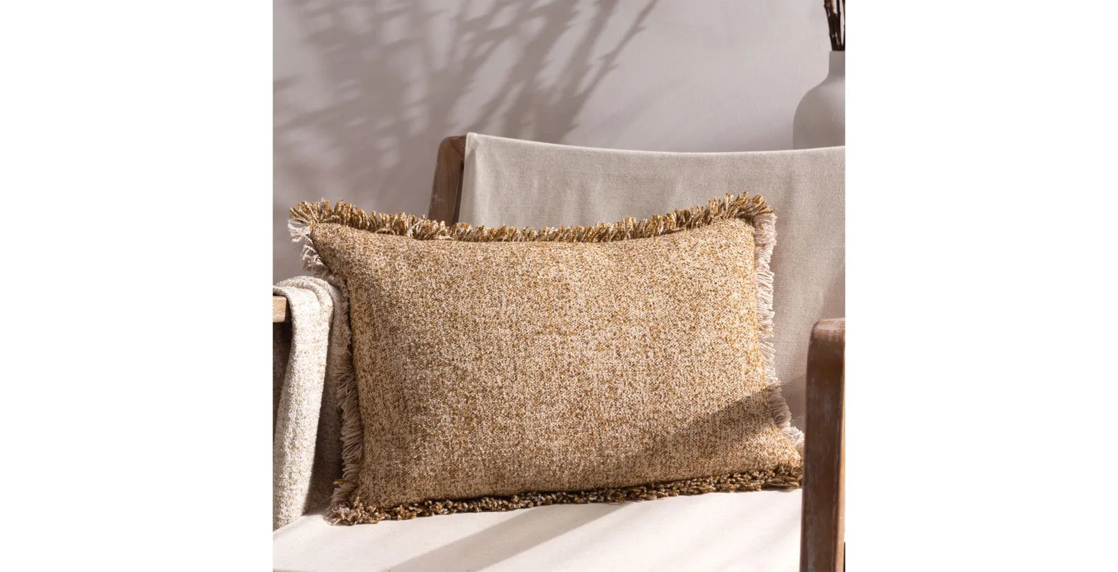 Luxury Woven Cushion - Biscuit