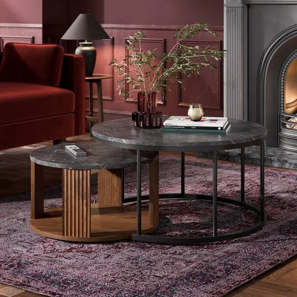 Georgi Marble Effect Nest of Coffee Tables