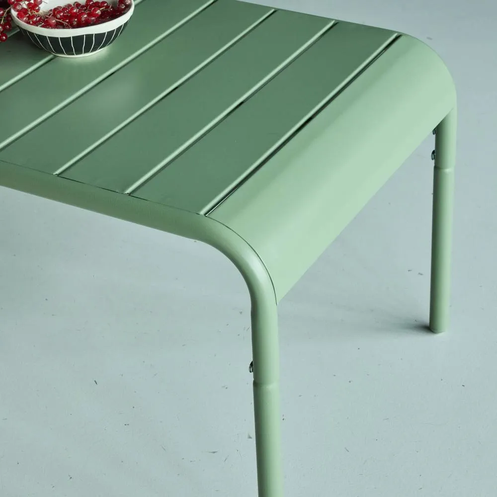 sweeek Rectangular steel garden coffee table in Green 5